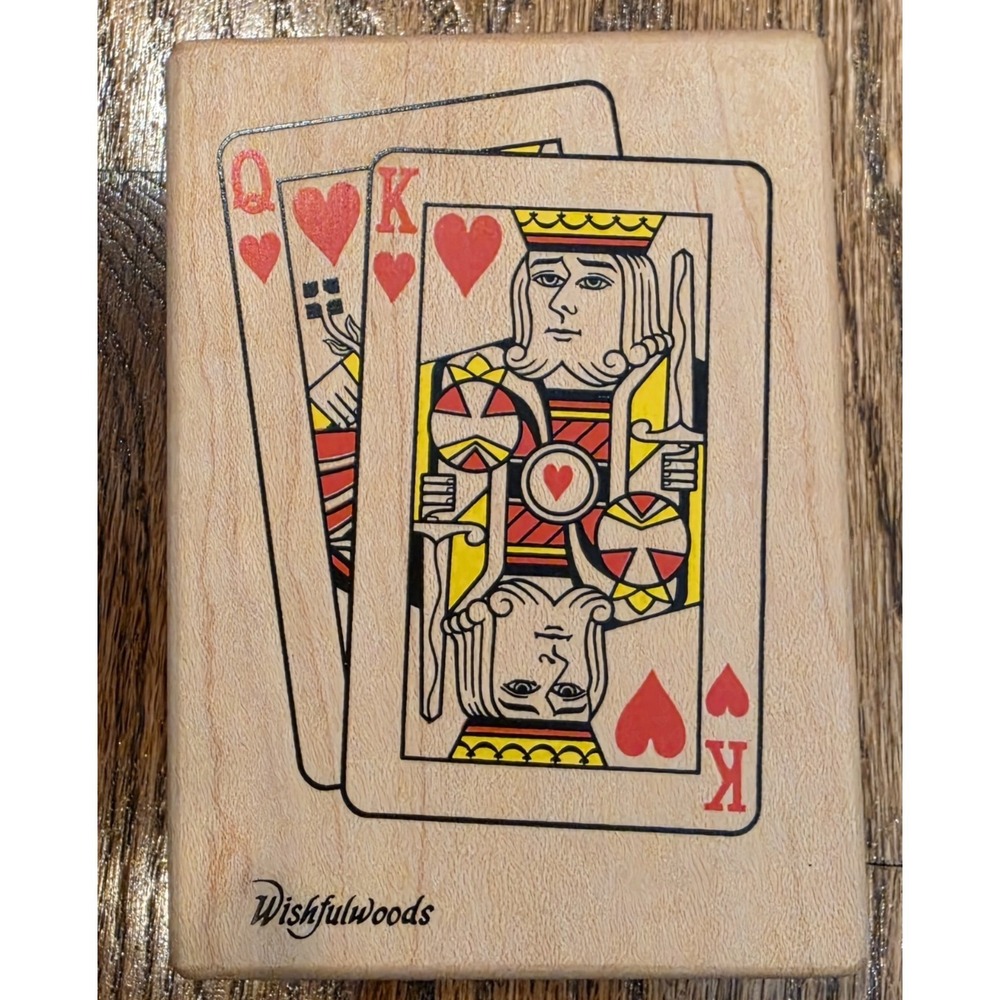 Playing Card Holder Box Wishfulwoods King Of Hearts New